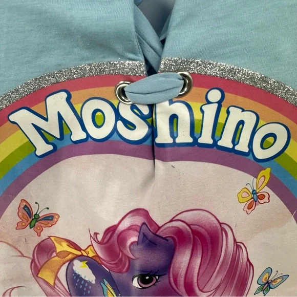 Moschino Couture My Little Pony Ribbon Tee with Lace-up Sleeves 10 New with Tags - Picture 8 of 16